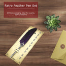 Calligraphy Feather Dip Pen+5 Nib Writing Ink Quill Fountain Pen (Purple) Newly