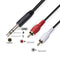 1.5m 1/4 Stereo Male to 2 RCA Male Dual RCA to 6.35mm TRS Audio Adapter Cable