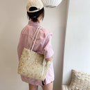 Fashion Flower Lace Woven Shoulder Shopping Bag Women Summer Beach Large Handbag