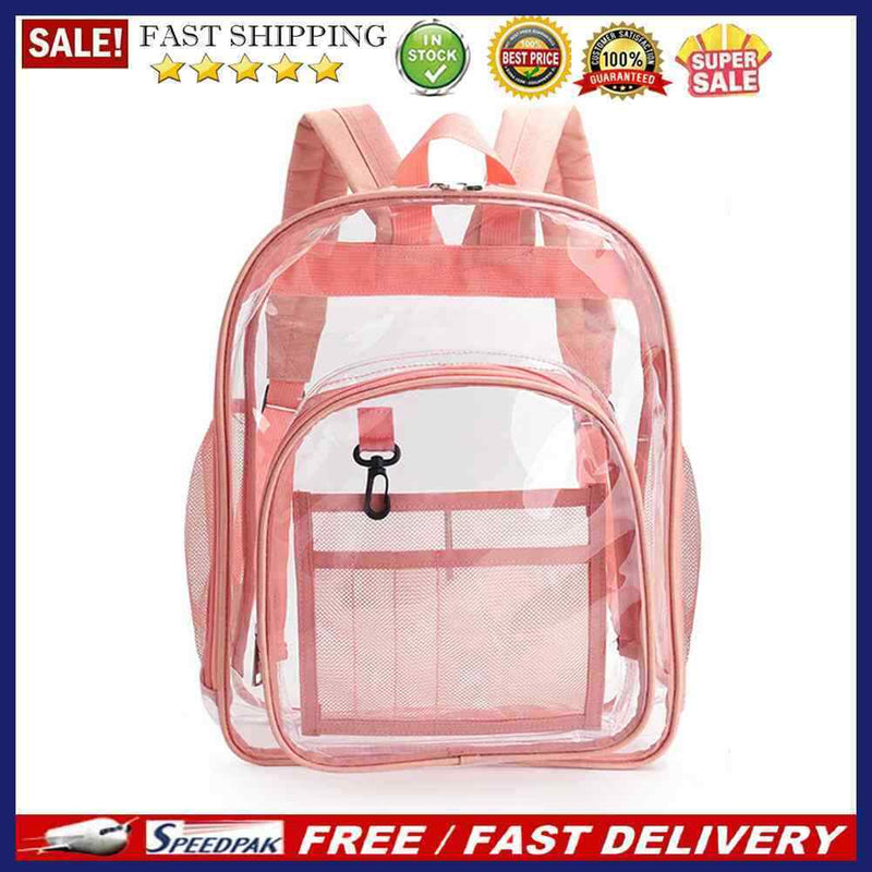 Casual Large Capacity Clear Shoulder Backpack PVC Waterproof Portable Schoolbag