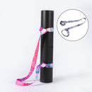 Printed Yoga Mat Strap Adjustable Shoulder Carry Stretch Belt (Blue White) Newly