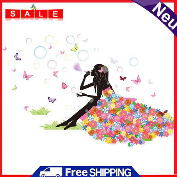 5D DIY Diamond Painting Happy Flowers Girl Cross Stitch Embroidery Rhinestones M