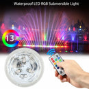 Super Bright Waterproof Submersible Lamp Remote Controller 3 LED Light RGB