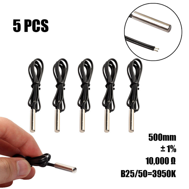 0.5M NTC 10Khm 1% 3435 Thermistor Temperature Sensor Waterproof Probe Wire