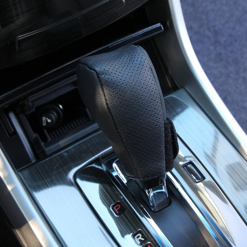 Black Synthetic Leather Car Auto/Manual Gear Shift Knob Protective Cover Newly