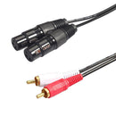 HiFi 2RCA Male to 2XLR Female Audio Cable Dual XLR Female to Dual RCA Male Wire