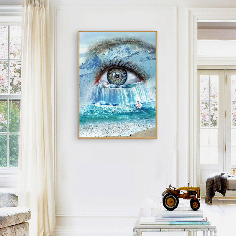 Waterfall Eye Oil Paint By Numbers Kits Canvas Picture Wall Art DIY Craft