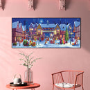 Snowy Village Night Oil Paint By Numbers Kits Canvas Picture DIY Wall Art C
