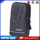 Men Oxford Cloth Belt Bags Zipper Reflective Striped Fanny Pack (Dark Grey)
