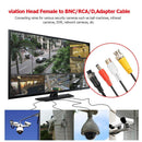M12 4Pin Aviation Head Female to BNC/RCA/DC CCTV Camera AV Adapter Cable