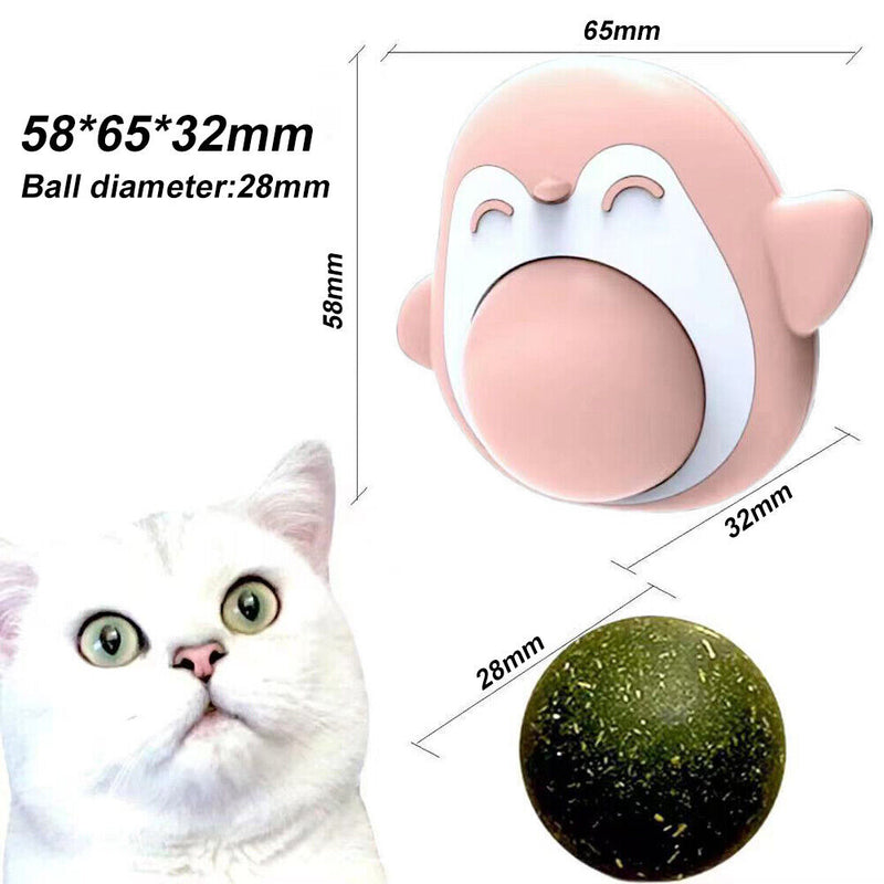 Penguin Shaped Cat Toys Removes Hair Balls 360 Rotating Edible Ball Pet Supplies