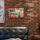 Roll Rock Metal Plate Tin Plaque Bar Pub Wall Art Sign Home Decoration