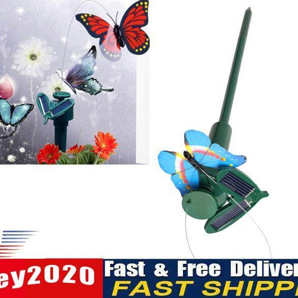 Solar Powered Dancing Flying Butterfly Garden Decoration Color At Random Newly
