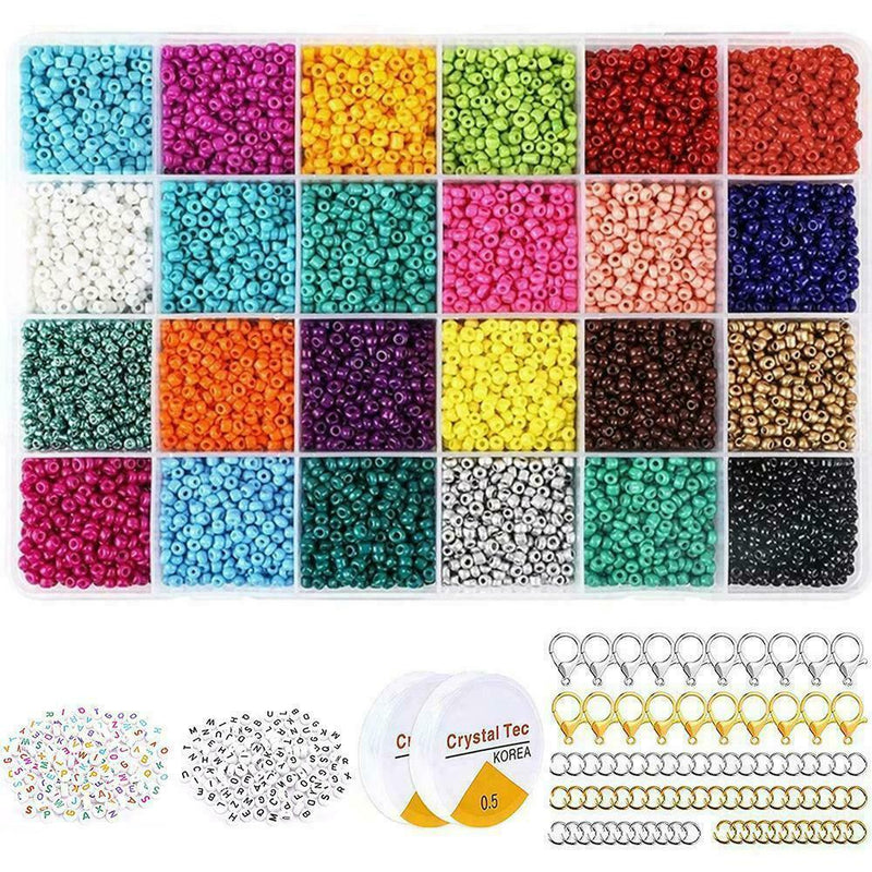 Glass Beads Box Set Spacer Beads For Jewelry Making Bracelet NE Diy AU P9I6
