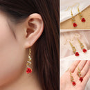 Style Diamond-Studded Pendants Rose Dangle Earrings Drop Earrings Women Jewelry