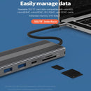 3.0 Docking Station Gigabit Ethernet USB Type-C Hub 8K DP HDMI For Laptop PC