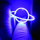 Elliptical Planet Shaped Sign Neon Lamp LED Dual Use Night Light Decor (B) Newly