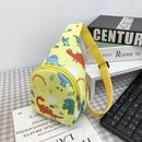 Children Cute Cartoon Print Nylon Chest Bags Mini Crossbody Bags (Yellow)