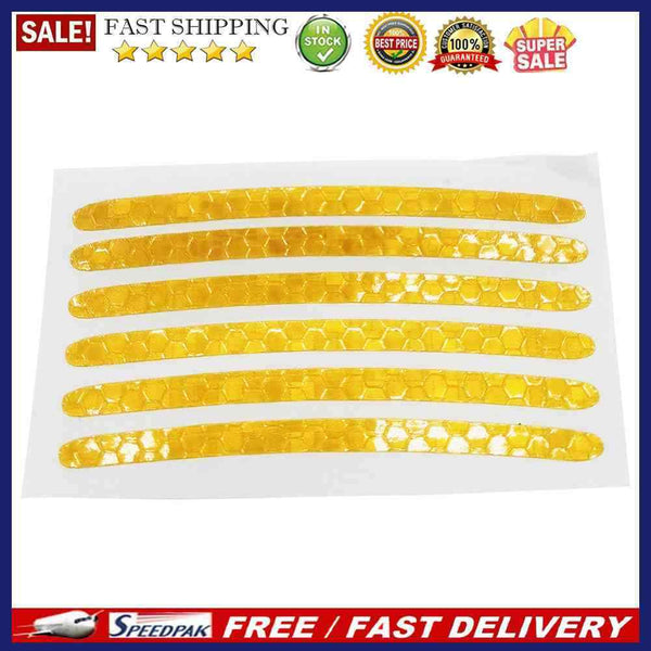 24x Universal Wheel Hub Stickers Car Bike Reflective Tire Rim Tape Strips D