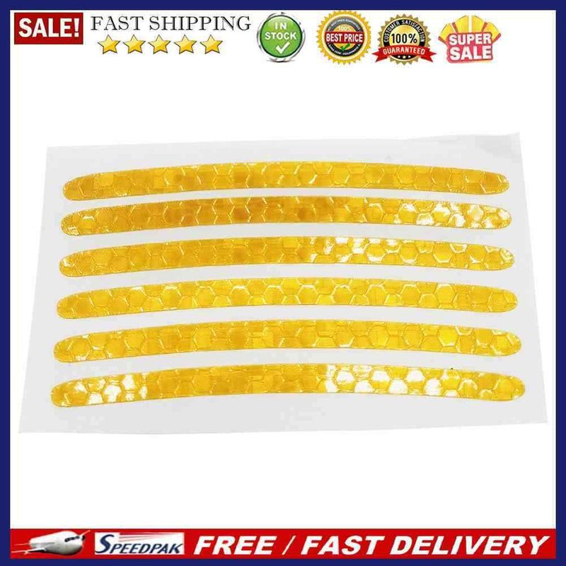 24x Universal Wheel Hub Stickers Car Bike Reflective Tire Rim Tape Strips D