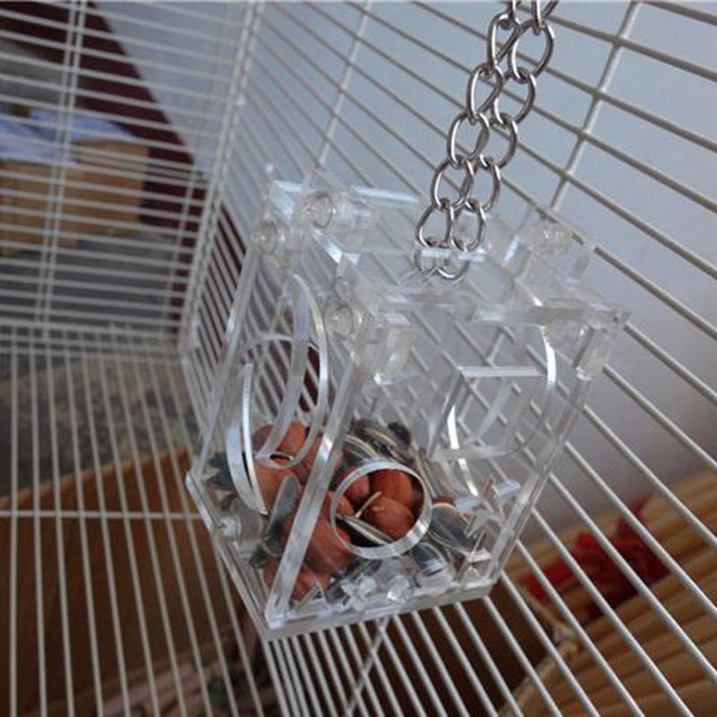 Parrot Bird Cage Feeder Hang Foraging Toys Pet Treat Hunt Macaw Cockatoo  Newly
