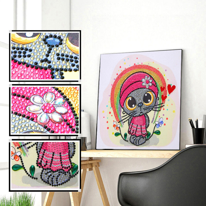 DIY 5D Diamond Painting Kit Part Special Shape Rhinestone Drawing Cat Picture