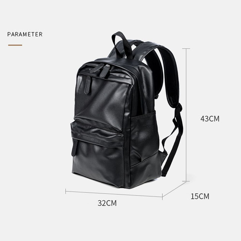 Women Men Travel Large School Bag Leather Rucksack Laptop Backpack