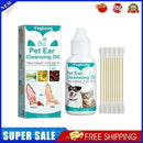 30ml Cat Ear Deodorant Oil Anti-ticks Cat Ear Wash Set for Pet Cleaning Sup