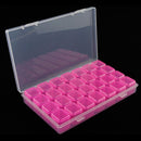 28 Grids Nail Art Storage Box Jewelry Organizer Manicure Tools (Rose Red) Newly