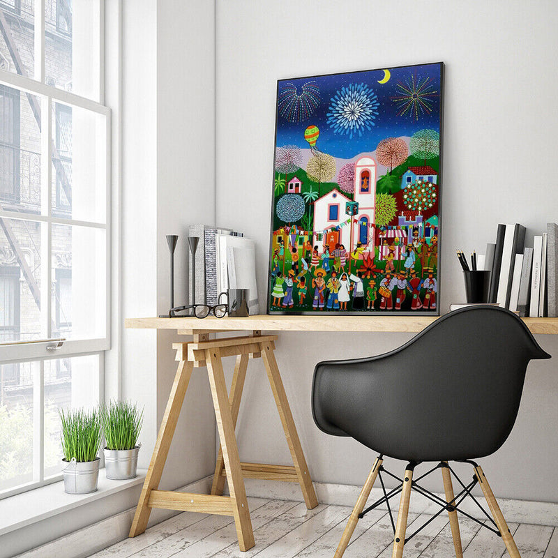 Frameless Digital Oil DIY Nature House Paint By Numbers Hand Painted Picture Kit