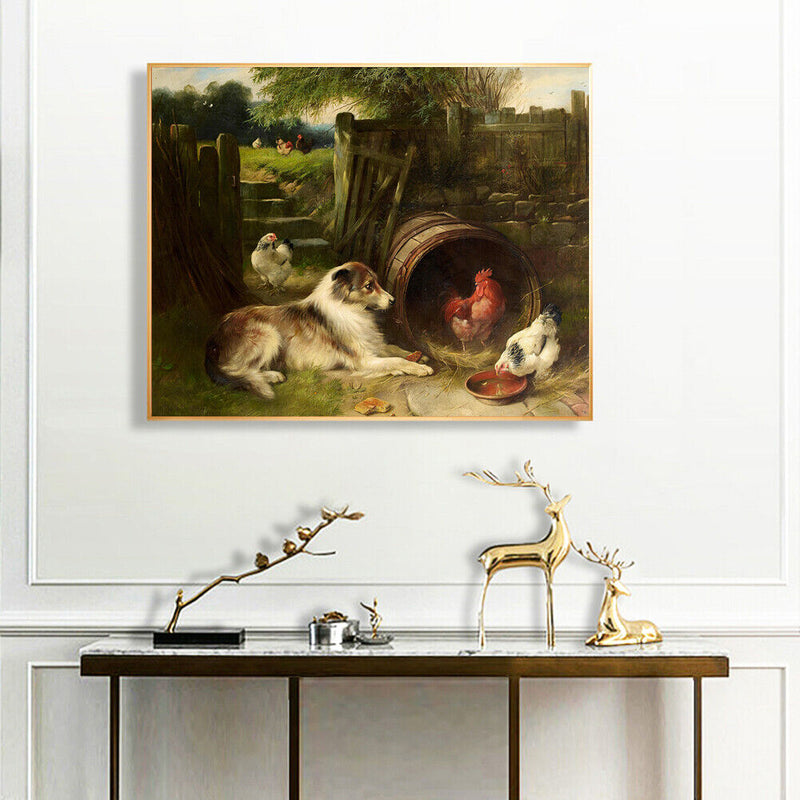 Dog Chicken Oil Paint By Numbers Kit DIY Acrylic Painting on Canvas (B1487)