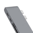 Dual Type-C Hub 2 Ports USB 3.0 TF Card Reader Adapter for MacBook Pro 2016 2017
