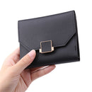 Women Wallets Leather Card Holder Money Bag Short Coin Purse Clutch (Black)