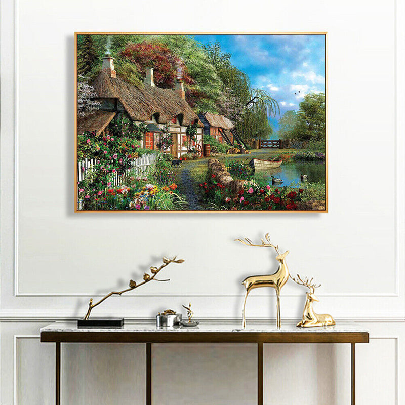 DIY Country House Full Embroidery Kit Counted Cross Stitch Craft Art Home Decor