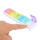 7 Day Weekly Rainbow Pill Medicine Storage Dispenser Box Tablet Button Holder