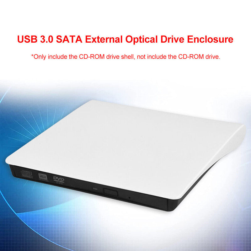 Non Slip USB 3.0 SATA External DVD CD-ROM RW Player Optical Drive Enclosure Case