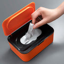 Wet Wipes Storage Box with Lid Home Tissue Dispenser Napkin Case (Orange)