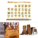 26pcs Wood Leather Punching Stamp Set Carbon Steel Metal Alphabet Stamps