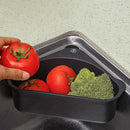 Stainless Steel Triangular Drain Basket Holder Kitchen Sink Filter (Black) Newly