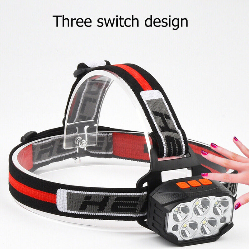 Portable Headlight Motion Sensor Camping Waterproof Rechargeable Mini Flashlight