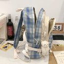 Fashion Canvas Patchwork Clear Backpack Women Large Capacity Knapsack Handbag