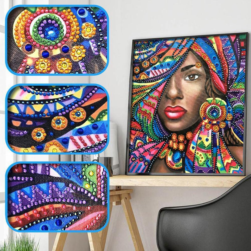 5D DIY Special-shaped Diamond Painting Cross Stitch Kit (R8100 Beauty)