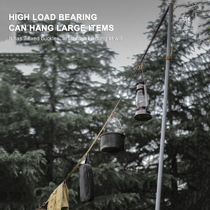 Tent Canopy Lanyard Clothesline Outdoor Camp Hiking Rope w/ Buckle (Khaki)