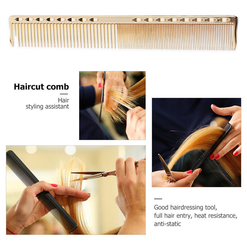 Aluminum Anti-static Barber Hairdressing Combs Detangling Hair Cutting Tool