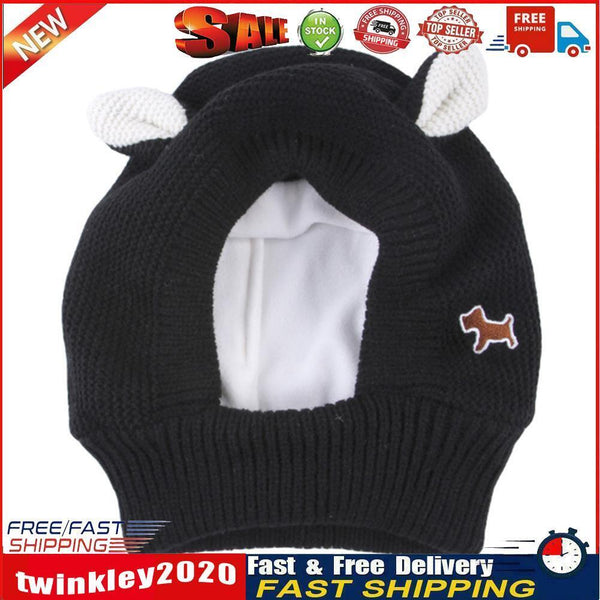 Winter Warm Dog Hats Christmas Warm Windproof Knitted Cap Costumes (Black) Newly