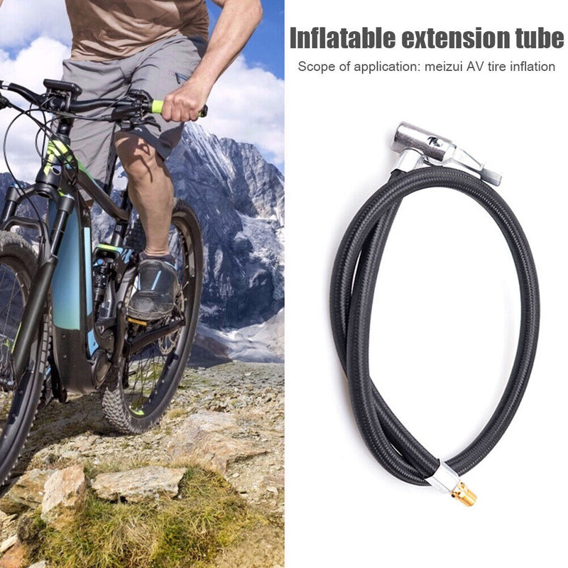 Motorcycle Bike Tyre Inflator Hose Air Pump Extension Tube Adapter (60cm) Newly