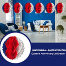 Union Jack Honeycomb Balls Queens Jubilee GB Party Events Hanging Decor x1
