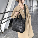 Embroidery Thread Lattice Crossbody Tote Bag Female Trending Shopping Handbag