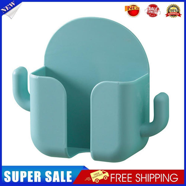 Wall Mounted Organizer Storage Box Hooks Phone Remote Control (Light Green)