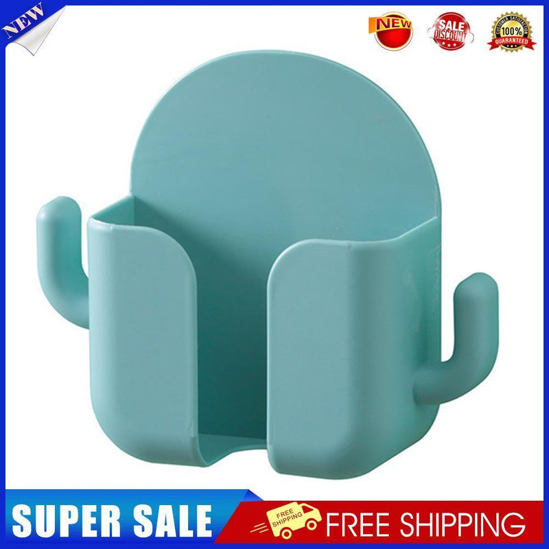 Wall Mounted Organizer Storage Box Hooks Phone Remote Control (Light Green)